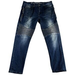 V1969 Italia Abbigliamento Sportivo SRL Moto Jeans Mens 38x32 Blue Denim Stretch